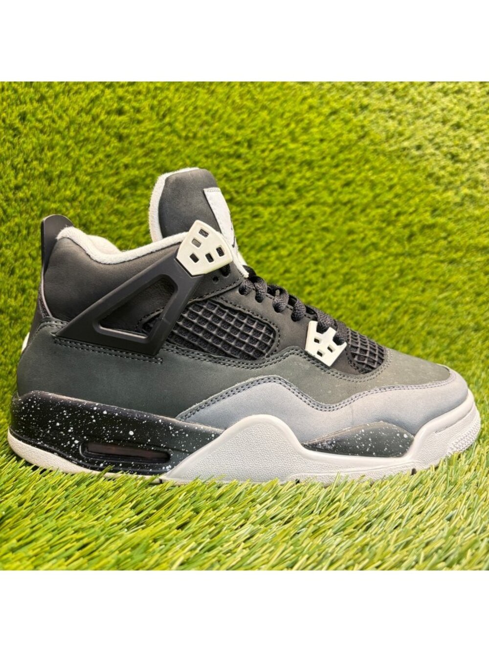 Nike Air Jordan 4 Retro Fear Boys Size 7Y Black Gray Basketball Shoes Sneakers